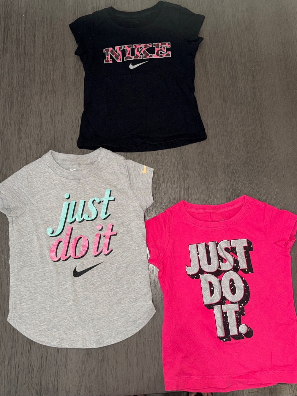 Nike Kids' Short Sleeve Tees - Black, Gray, Hot Pink